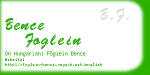 bence foglein business card